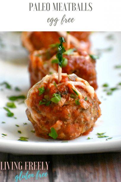 Paleo Meatballs no eggs on a plate to serve 