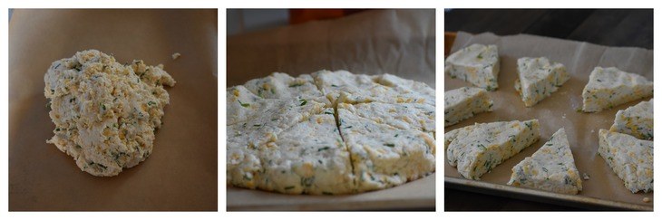 Process shot of making the scones