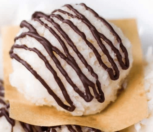 no bake coconut cookies on a paper