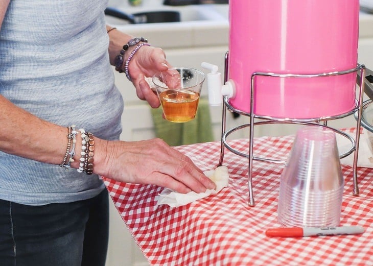wiping a spill off of the counter