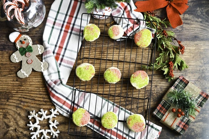 shortbread cookies on a cooling rack on a table 