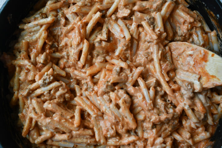 Gently stir to combine and coat the pasta