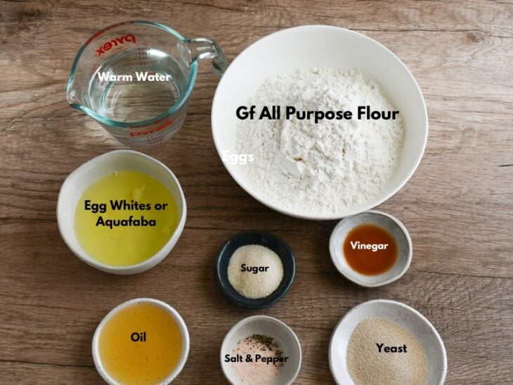 ingredients for vegan gluten free French bread