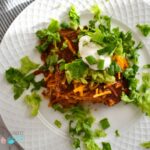 a plate of enchilada casserole